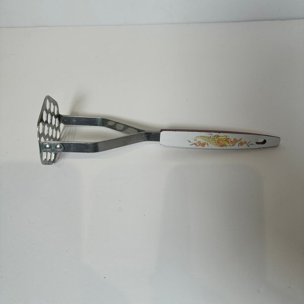 Vintage Stanley Stainless Masher Potato Smasher Harvest Cornucopia Made in USA